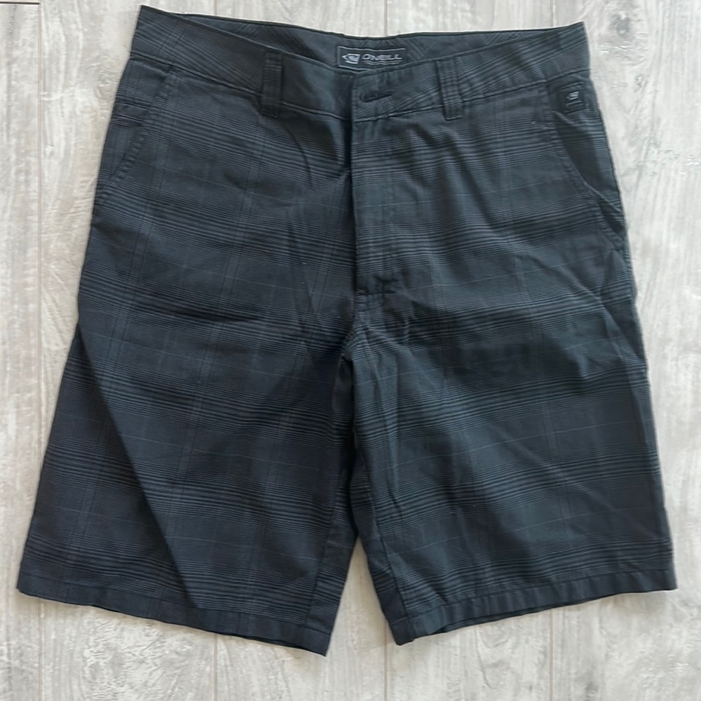 O’Neill black plaid shorts size 31